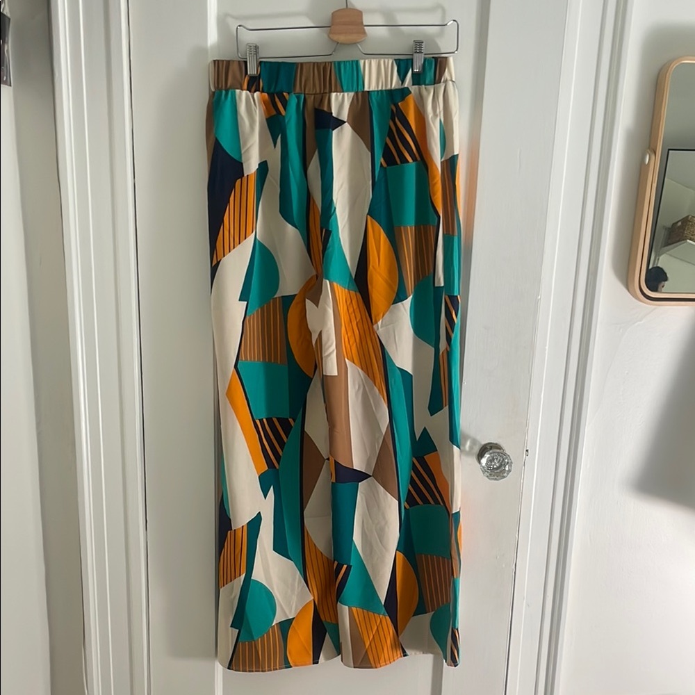 Cupshe Multicolor Geometric Wide-Leg Pants